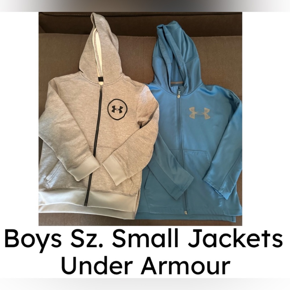 2 Under Armour zip up jackets Boys Sz Small